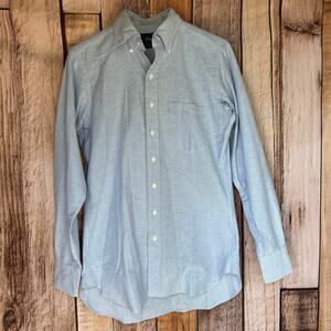 Drake’s Men’s Light Blue Oxford Shirt Size 15